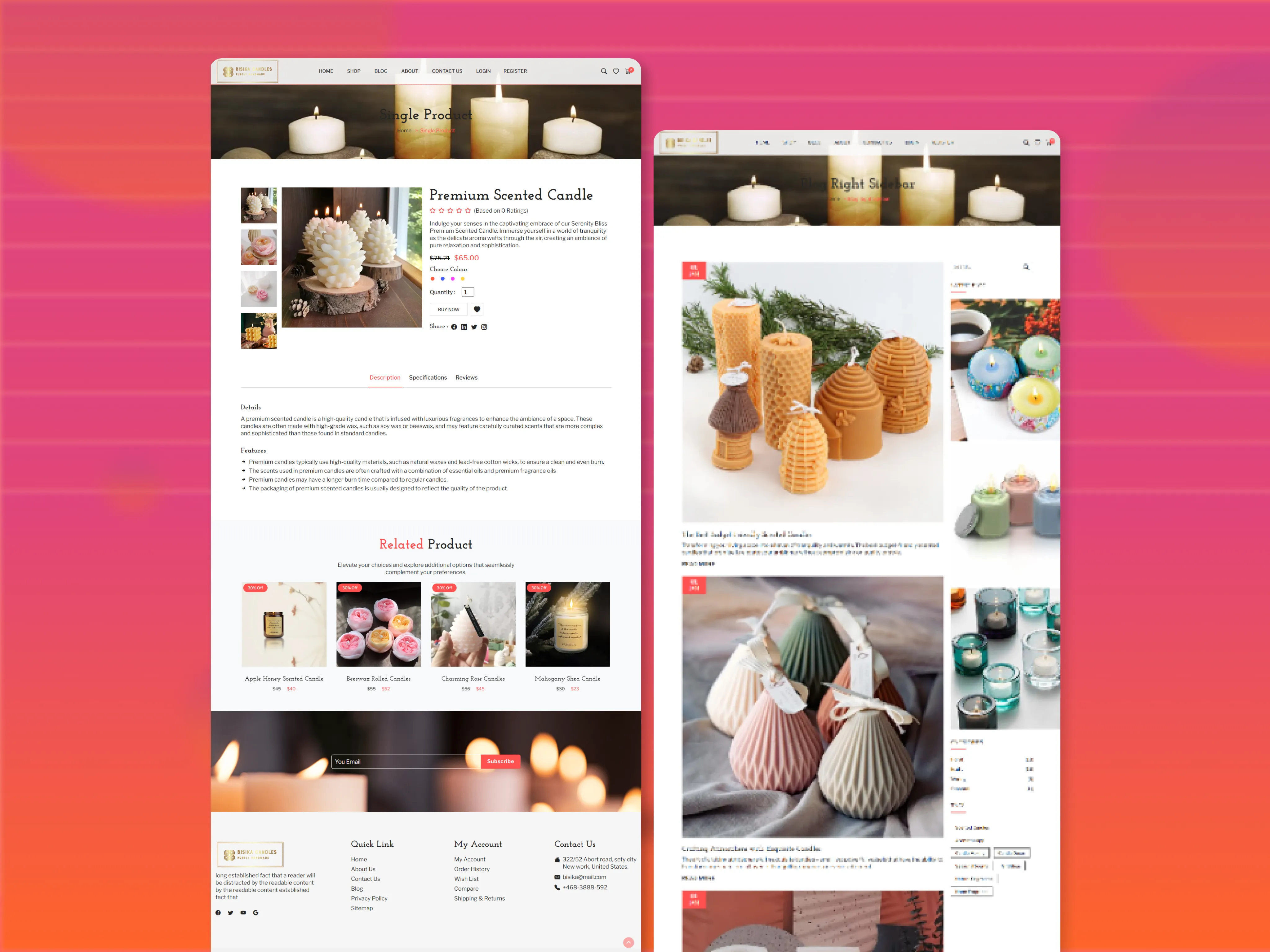 webvibe solution bisika candle project