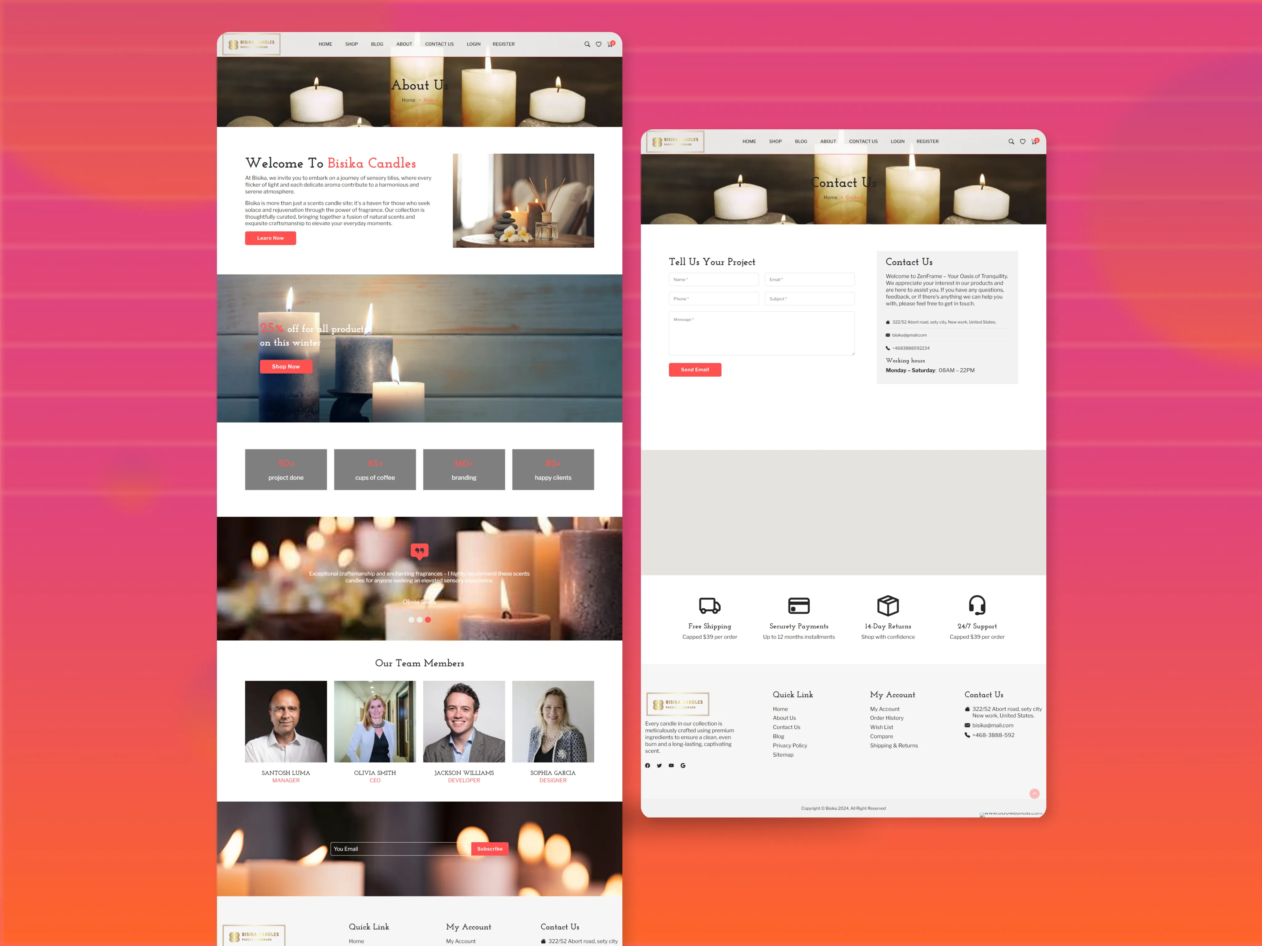 webvibe solution bisika candle project