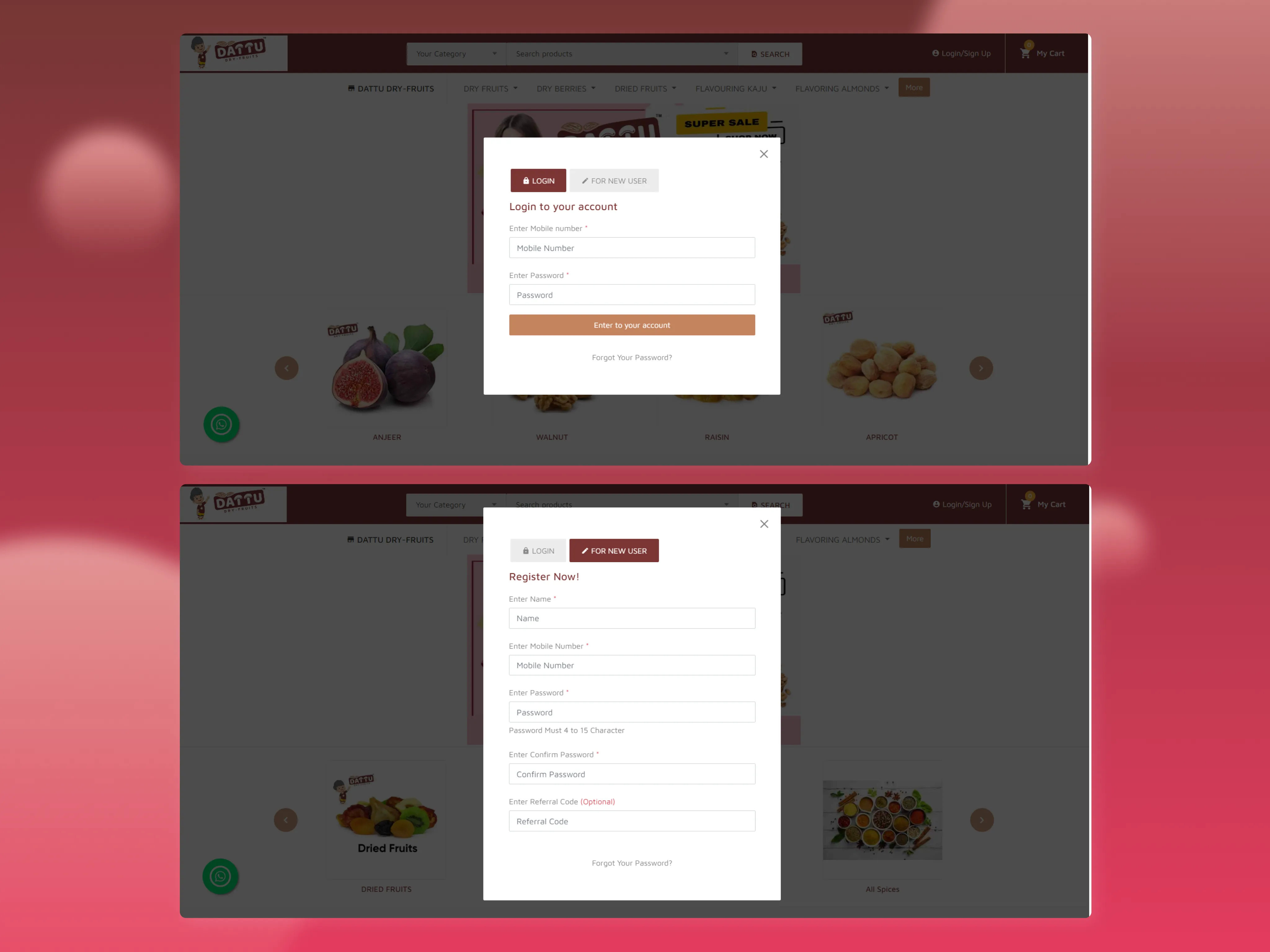 webvibe solution dattu dryfruits